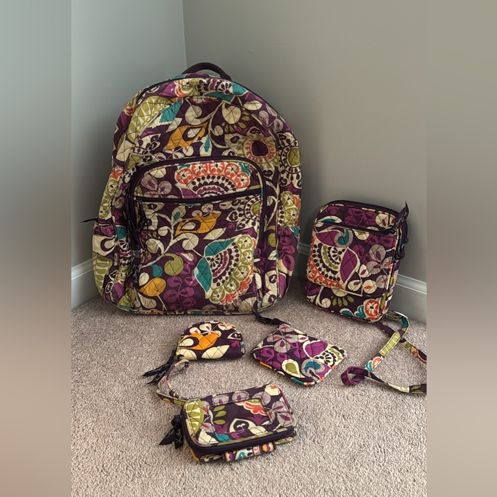 Vera Bradley Multicolor Backpack and Accessories